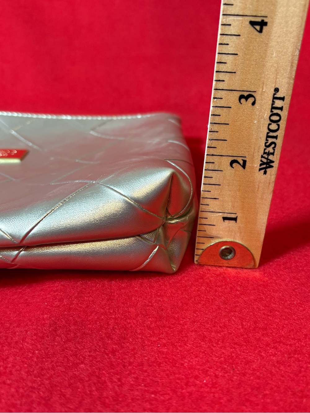 Shiseido Ginza Tokyo Gold Metallic Weaved Zipper Pouch w/ Wristlet Strap 10x4” - Picture 12 of 12